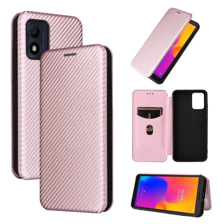 Custodia per telefono in pelle con vibrazione in fibra di carbonio, For Alcatel 1B 2022, For Asus Zenfone 9, For Motorola Moto G32, For Samsung Galaxy Z Fold4