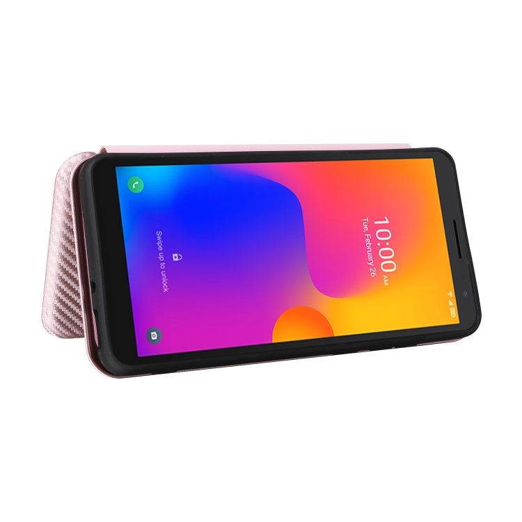 Custodia per telefono in pelle con vibrazione in fibra di carbonio, For Alcatel 1B 2022, For Asus Zenfone 9, For Motorola Moto G32, For Samsung Galaxy Z Fold4