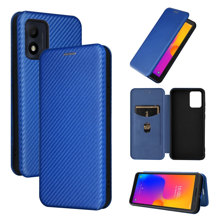 Custodia per telefono in pelle con vibrazione in fibra di carbonio, For Alcatel 1B 2022, For Asus Zenfone 9, For Motorola Moto G32, For Samsung Galaxy Z Fold4