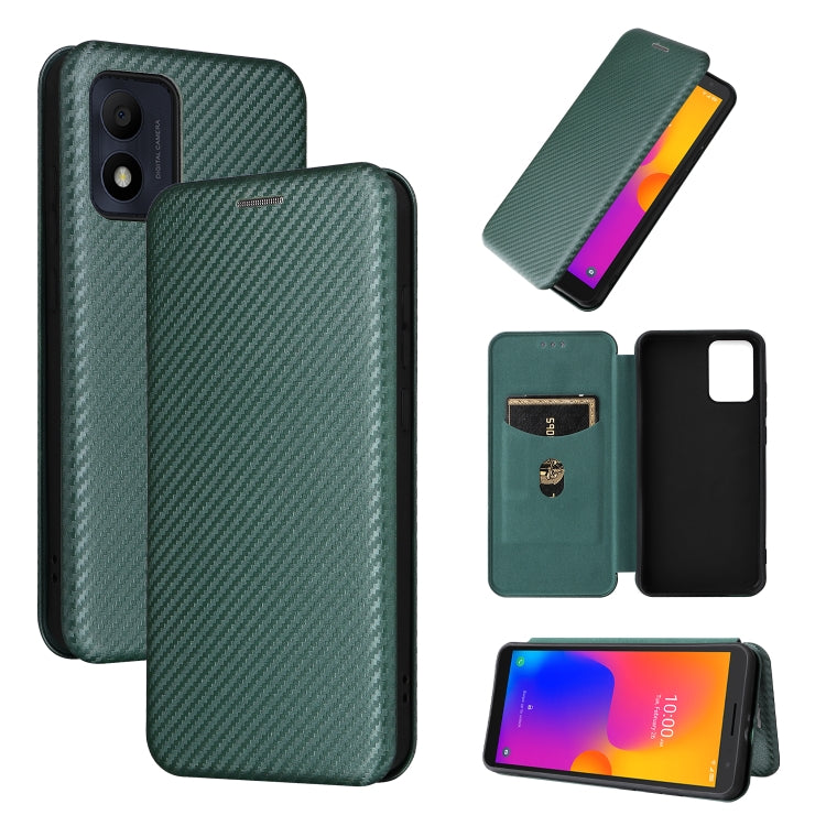 Custodia per telefono in pelle con vibrazione in fibra di carbonio, For Alcatel 1B 2022, For Asus Zenfone 9, For Motorola Moto G32, For Samsung Galaxy Z Fold4