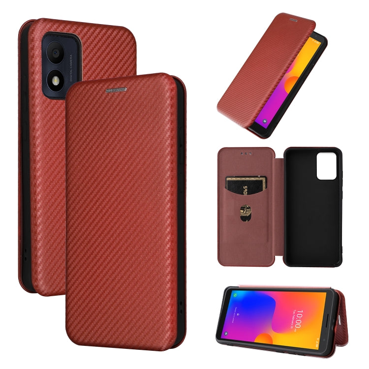 Custodia per telefono in pelle con vibrazione in fibra di carbonio, For Alcatel 1B 2022, For Asus Zenfone 9, For Motorola Moto G32, For Samsung Galaxy Z Fold4