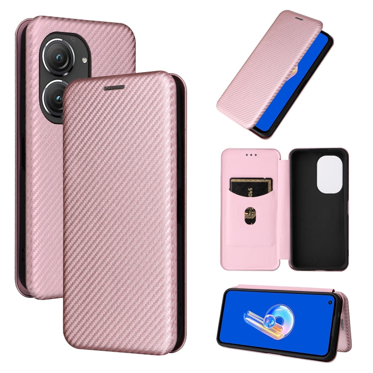 Custodia per telefono in pelle con vibrazione in fibra di carbonio, For Alcatel 1B 2022, For Asus Zenfone 9, For Motorola Moto G32, For Samsung Galaxy Z Fold4