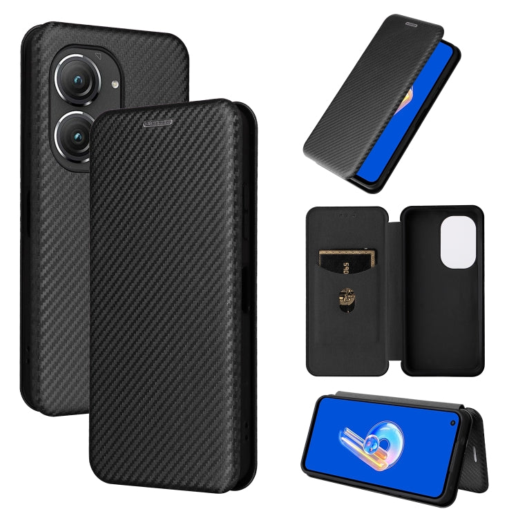 Custodia per telefono in pelle con vibrazione in fibra di carbonio, For Alcatel 1B 2022, For Asus Zenfone 9, For Motorola Moto G32, For Samsung Galaxy Z Fold4