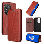 Custodia per telefono in pelle con vibrazione in fibra di carbonio, For Alcatel 1B 2022, For Asus Zenfone 9, For Motorola Moto G32, For Samsung Galaxy Z Fold4