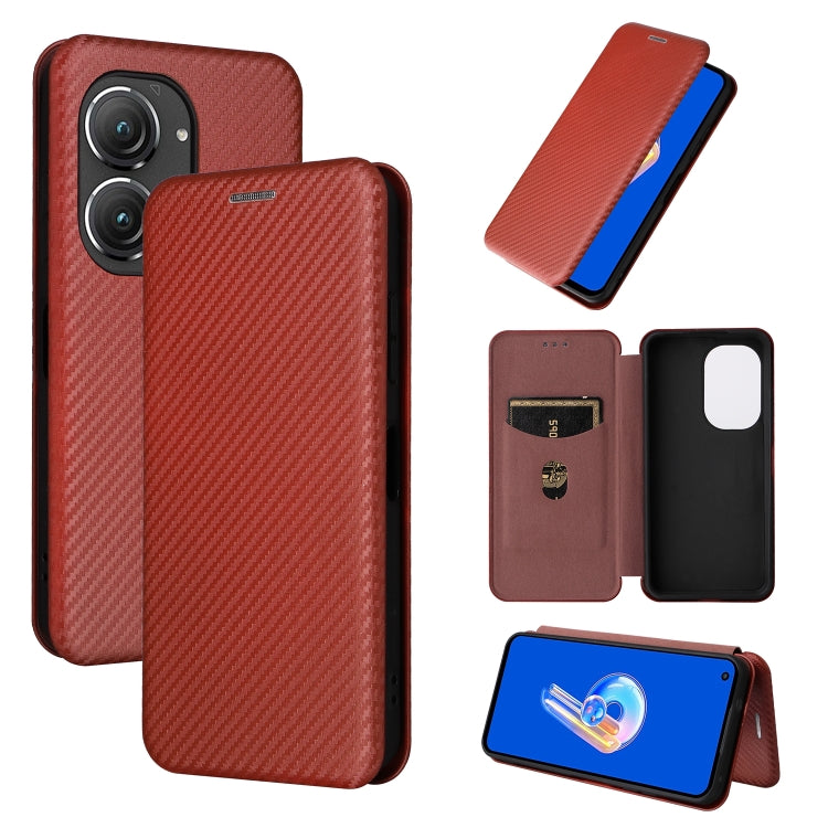 Custodia per telefono in pelle con vibrazione in fibra di carbonio, For Alcatel 1B 2022, For Asus Zenfone 9, For Motorola Moto G32, For Samsung Galaxy Z Fold4