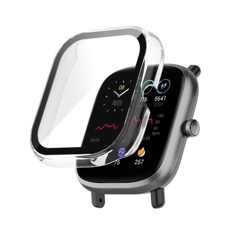 Custodia protettiva integrata per PC + vetro temperato, For Amazfit Bip U / Bip U Pro / Pop / Pop Pro