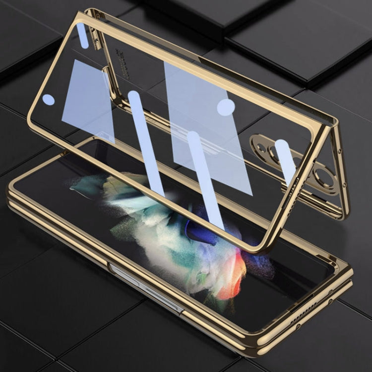Custodia per telefono a copertura totale con galvanica integrata GKK + vetro, For Samsung Galaxy Z Fold4