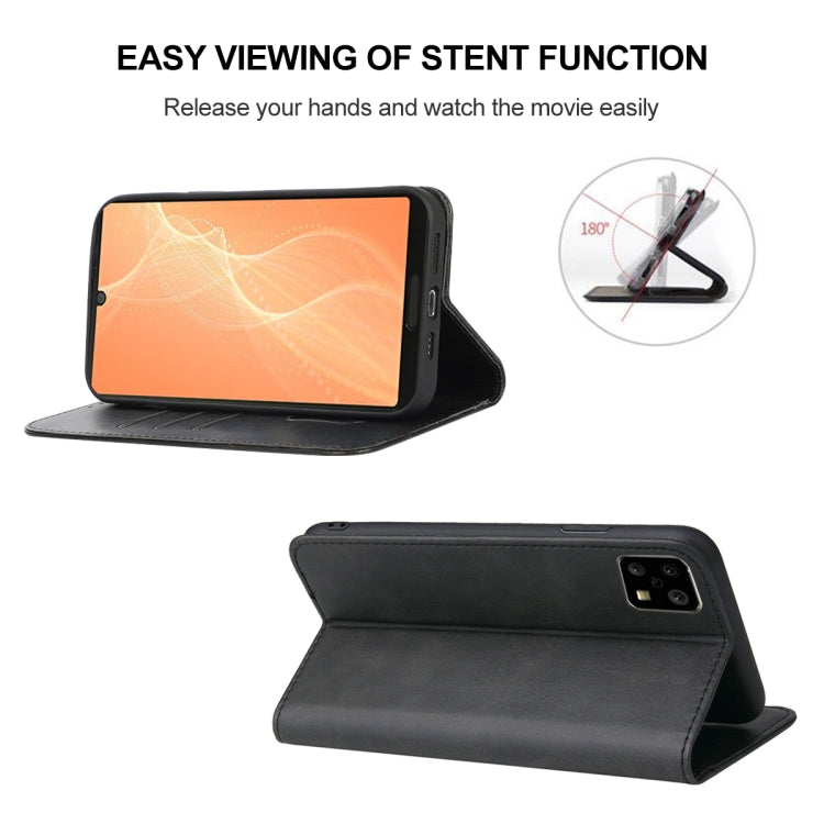 Custodia per telefono in pelle con chiusura magnetica, For Sharp Aquos R2, For Sharp Aquos R7 / P7, For Sharp Aquos S3, For Sharp Aquos Sense 4, For Sharp Aquos Sense 4 Lite, For Sharp Aquos Sense 6, For Sharp Simple Sumaho 6A 201SH                    ...