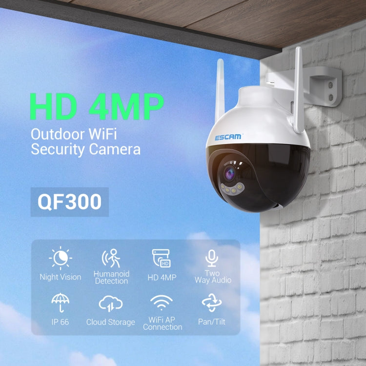 ESCAM QF300 Telecamera IP WiFi 3MP con AI e Visione Notturna