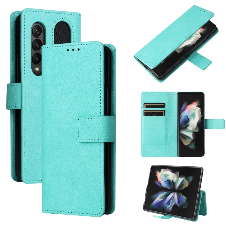 Custodia per telefono in pelle con flip in pelle di agnello con slot per penna, For Samsung Galaxy Z Fold4
