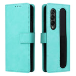 Custodia per telefono in pelle con flip in pelle di agnello con slot per penna, For Samsung Galaxy Z Fold4