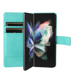 Custodia per telefono in pelle con flip in pelle di agnello con slot per penna, For Samsung Galaxy Z Fold4