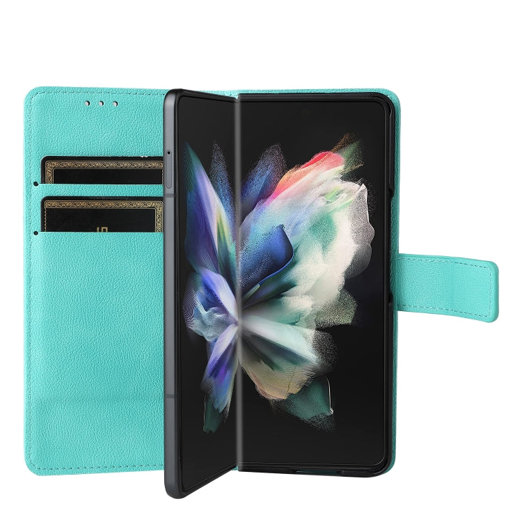 Custodia per telefono in pelle con flip in pelle di agnello con slot per penna, For Samsung Galaxy Z Fold4