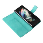 Custodia per telefono in pelle con flip in pelle di agnello con slot per penna, For Samsung Galaxy Z Fold4