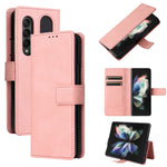 Custodia per telefono in pelle con flip in pelle di agnello con slot per penna, For Samsung Galaxy Z Fold4