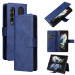Custodia per telefono in pelle con flip in pelle di agnello con slot per penna, For Samsung Galaxy Z Fold4