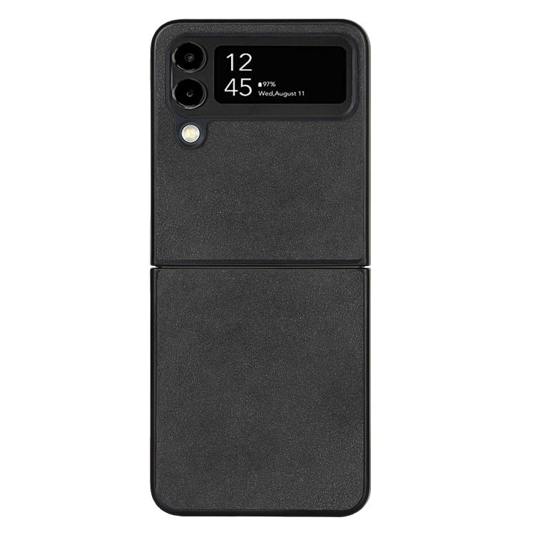 Custodia per telefono piegata in pelle con trama in pelle di agnello, For Samsung Galaxy Z Flip4, For Samsung Galaxy Z Flip3 5G
