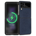 Custodia per telefono piegata in pelle con trama in pelle di agnello, For Samsung Galaxy Z Flip4, For Samsung Galaxy Z Flip3 5G