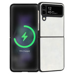 Custodia per telefono piegata in pelle con trama in pelle di agnello, For Samsung Galaxy Z Flip4, For Samsung Galaxy Z Flip3 5G