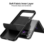 Custodia per telefono piegata in pelle con trama in pelle di agnello, For Samsung Galaxy Z Flip4, For Samsung Galaxy Z Flip3 5G
