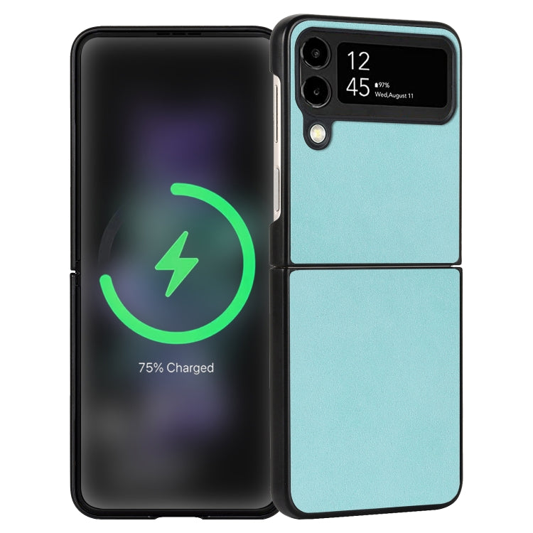 Custodia per telefono piegata in pelle con trama in pelle di agnello, For Samsung Galaxy Z Flip4, For Samsung Galaxy Z Flip3 5G