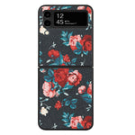 Custodia per telefono piegata in pelle con motivo a fiori, For Samsung Galaxy Z Flip4, For Samsung Galaxy Z Flip3 5G