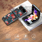 Custodia per telefono piegata in pelle con motivo a fiori, For Samsung Galaxy Z Flip4, For Samsung Galaxy Z Flip3 5G