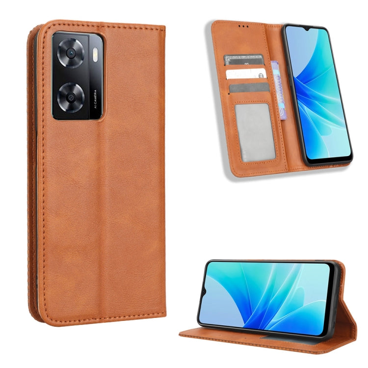 Custodia per telefono in pelle con trama retrò con fibbia magnetica, For Nothing Phone 1, For OPPO A57 5G / 4G, For OPPO A97 5G, For Realme GT2 Explorer Master, For TCL 30 XL, For vivo Y02s