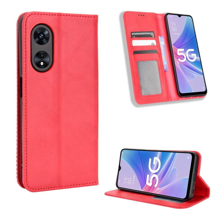 Custodia per telefono in pelle con trama retrò con fibbia magnetica, For Nothing Phone 1, For OPPO A57 5G / 4G, For OPPO A97 5G, For Realme GT2 Explorer Master, For TCL 30 XL, For vivo Y02s