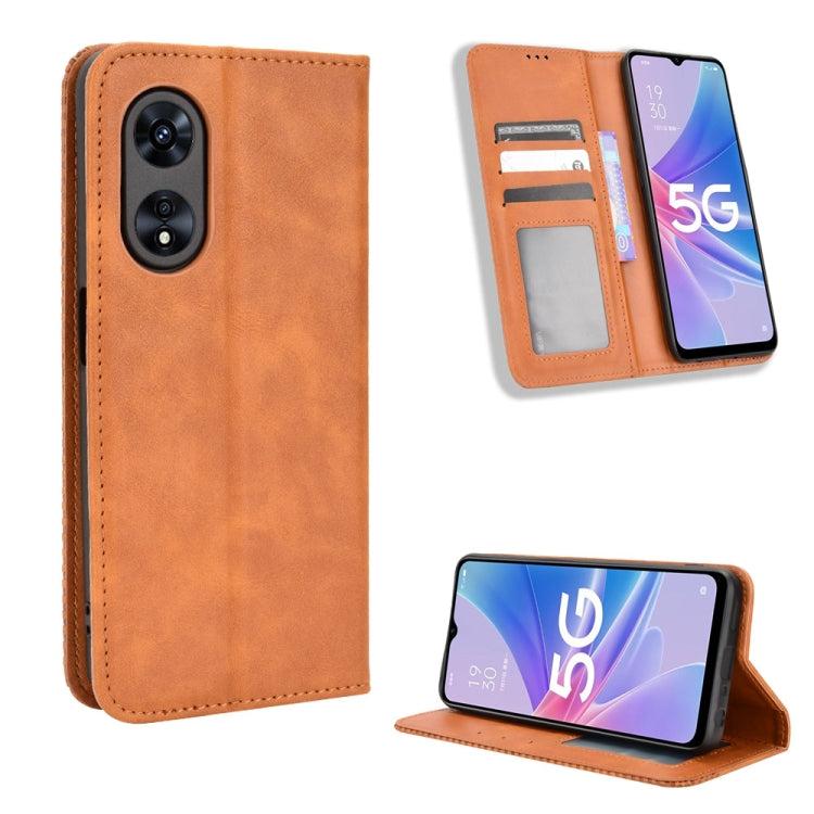 Custodia per telefono in pelle con trama retrò con fibbia magnetica, For Nothing Phone 1, For OPPO A57 5G / 4G, For OPPO A97 5G, For Realme GT2 Explorer Master, For TCL 30 XL, For vivo Y02s