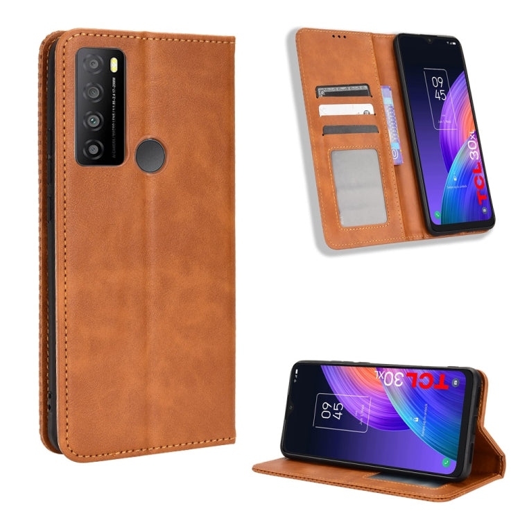 Custodia per telefono in pelle con trama retrò con fibbia magnetica, For Nothing Phone 1, For OPPO A57 5G / 4G, For OPPO A97 5G, For Realme GT2 Explorer Master, For TCL 30 XL, For vivo Y02s