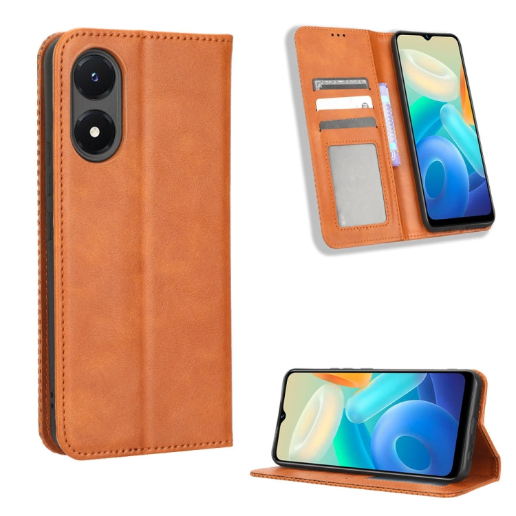 Custodia per telefono in pelle con trama retrò con fibbia magnetica, For Nothing Phone 1, For OPPO A57 5G / 4G, For OPPO A97 5G, For Realme GT2 Explorer Master, For TCL 30 XL, For vivo Y02s