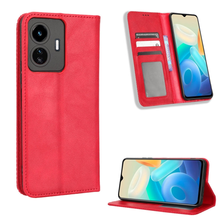 Custodia per telefono in pelle con trama retrò con fibbia magnetica, For vivo Y77 5G, For Infinix Note 12 G96, For Infinix Note 12 VIP, For Infinix Note 12i, For Tecno Camon 19 Pro, For Tecno Camon 19