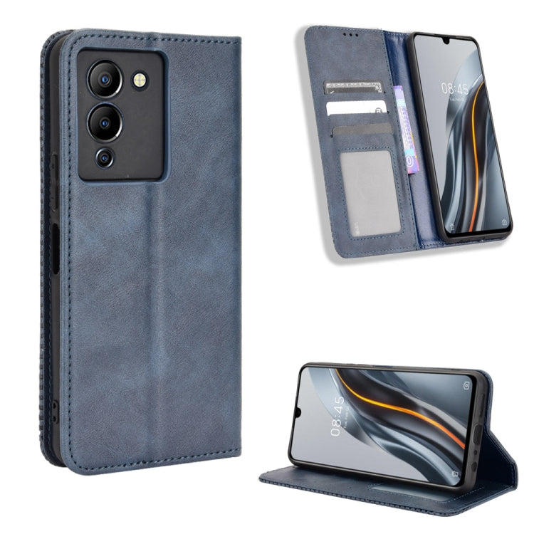 Custodia per telefono in pelle con trama retrò con fibbia magnetica, For vivo Y77 5G, For Infinix Note 12 G96, For Infinix Note 12 VIP, For Infinix Note 12i, For Tecno Camon 19 Pro, For Tecno Camon 19