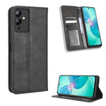 Custodia per telefono in pelle con trama retrò con fibbia magnetica, For vivo Y77 5G, For Infinix Note 12 G96, For Infinix Note 12 VIP, For Infinix Note 12i, For Tecno Camon 19 Pro, For Tecno Camon 19