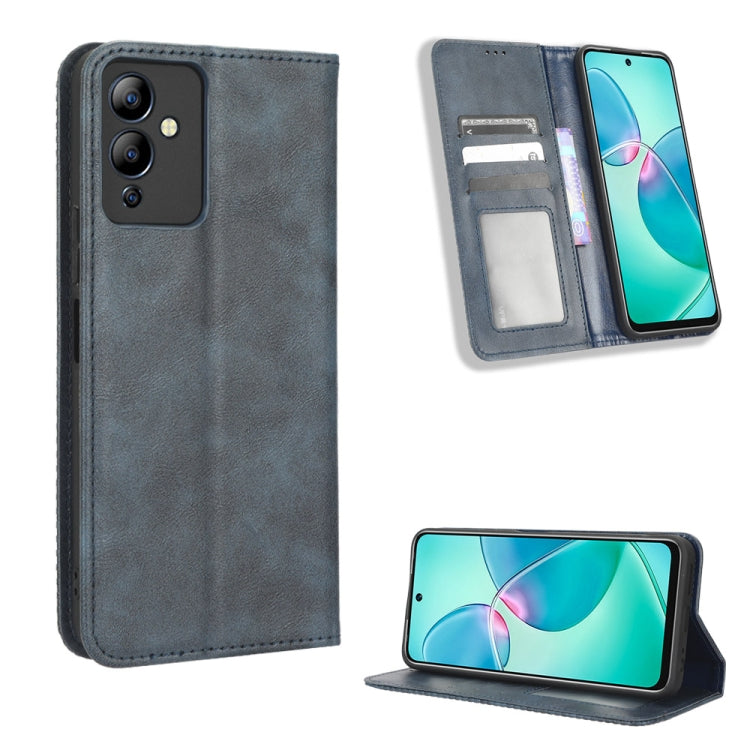 Custodia per telefono in pelle con trama retrò con fibbia magnetica, For vivo Y77 5G, For Infinix Note 12 G96, For Infinix Note 12 VIP, For Infinix Note 12i, For Tecno Camon 19 Pro, For Tecno Camon 19