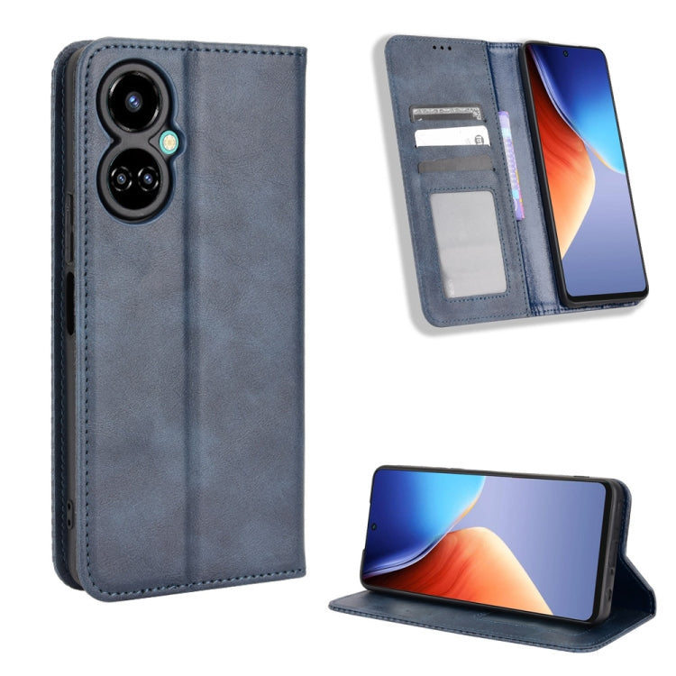 Custodia per telefono in pelle con trama retrò con fibbia magnetica, For vivo Y77 5G, For Infinix Note 12 G96, For Infinix Note 12 VIP, For Infinix Note 12i, For Tecno Camon 19 Pro, For Tecno Camon 19