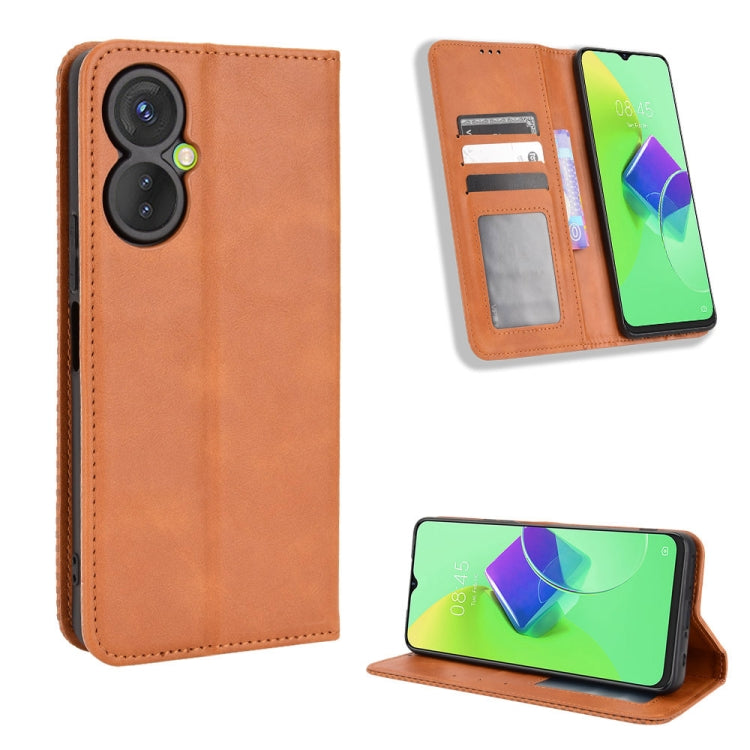 Custodia per telefono in pelle con trama retrò con fibbia magnetica, For Tecno Pova3, For Tecno Spark 9 Pro, For ASUS ROG Phone 6 / 6 Pro, For ASUS Zenfone 9, For Huawei nova Y90, For Cubot X50