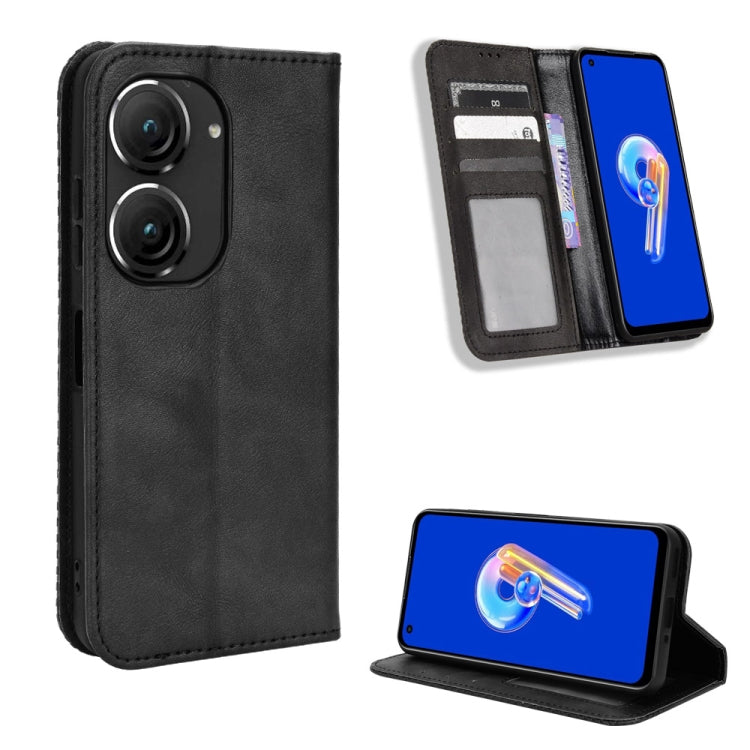 Custodia per telefono in pelle con trama retrò con fibbia magnetica, For Tecno Pova3, For Tecno Spark 9 Pro, For ASUS ROG Phone 6 / 6 Pro, For ASUS Zenfone 9, For Huawei nova Y90, For Cubot X50