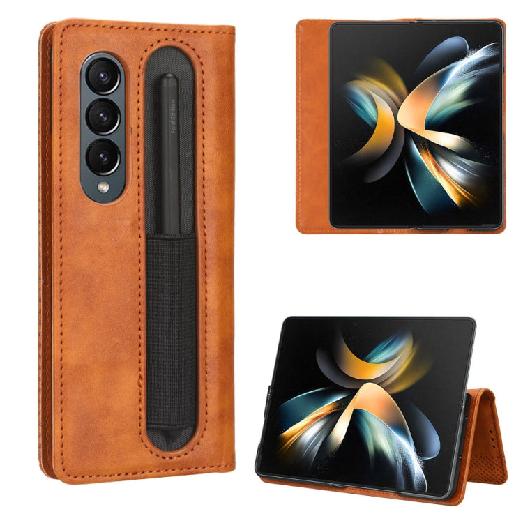 Custodia per telefono in pelle con trama retrò con fibbia magnetica, For Honor X40i, For Samsung Galaxy Z Fold4 5G, For HotPepper Serrano3, For OnePlus 10T 5G / Ace Pro 5G, For ZTE Avid 589 Z5158, For ZTE Nubia Red Magic 7S Pro