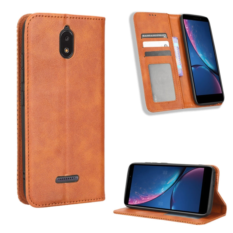 Custodia per telefono in pelle con trama retrò con fibbia magnetica, For Honor X40i, For Samsung Galaxy Z Fold4 5G, For HotPepper Serrano3, For OnePlus 10T 5G / Ace Pro 5G, For ZTE Avid 589 Z5158, For ZTE Nubia Red Magic 7S Pro