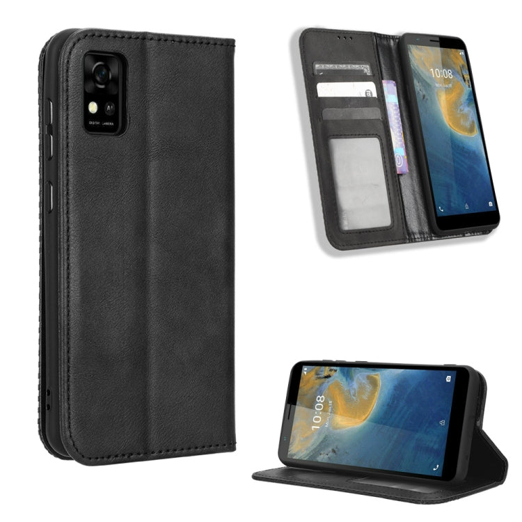 Custodia per telefono in pelle con trama retrò con fibbia magnetica, For Honor X40i, For Samsung Galaxy Z Fold4 5G, For HotPepper Serrano3, For OnePlus 10T 5G / Ace Pro 5G, For ZTE Avid 589 Z5158, For ZTE Nubia Red Magic 7S Pro