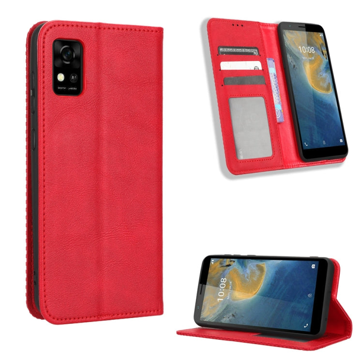 Custodia per telefono in pelle con trama retrò con fibbia magnetica, For Honor X40i, For Samsung Galaxy Z Fold4 5G, For HotPepper Serrano3, For OnePlus 10T 5G / Ace Pro 5G, For ZTE Avid 589 Z5158, For ZTE Nubia Red Magic 7S Pro