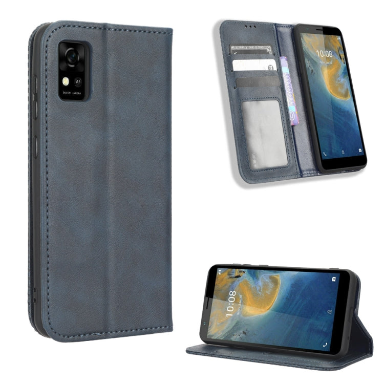 Custodia per telefono in pelle con trama retrò con fibbia magnetica, For Honor X40i, For Samsung Galaxy Z Fold4 5G, For HotPepper Serrano3, For OnePlus 10T 5G / Ace Pro 5G, For ZTE Avid 589 Z5158, For ZTE Nubia Red Magic 7S Pro