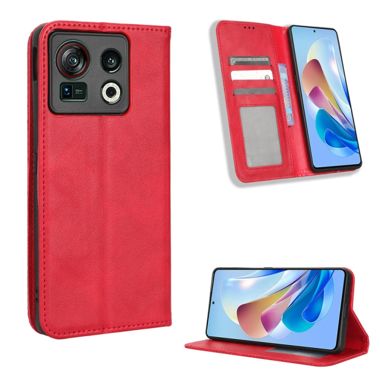 Custodia per telefono in pelle con trama retrò con fibbia magnetica, For ZTE Nubia Z40S Pro, For ZTE Axon 40 Pro