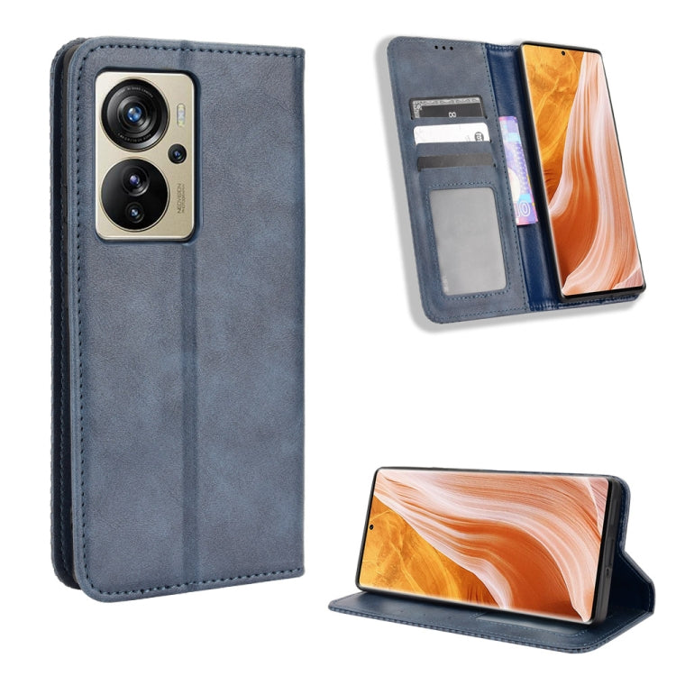 Custodia per telefono in pelle con trama retrò con fibbia magnetica, For ZTE Nubia Z40S Pro, For ZTE Axon 40 Pro