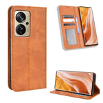 Custodia per telefono in pelle con trama retrò con fibbia magnetica, For ZTE Nubia Z40S Pro, For ZTE Axon 40 Pro