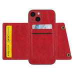 Custodia per telefono PU + TPU con slot per schede con doppia fibbia, For iPhone 14, For iPhone 14 Plus, For iPhone 14 Pro, For iPhone 14 Pro Max