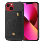 Custodia per telefono PU + TPU con slot per schede con doppia fibbia, For iPhone 14, For iPhone 14 Plus, For iPhone 14 Pro, For iPhone 14 Pro Max