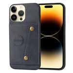 Custodia per telefono PU + TPU con slot per schede con doppia fibbia, For iPhone 14, For iPhone 14 Plus, For iPhone 14 Pro, For iPhone 14 Pro Max